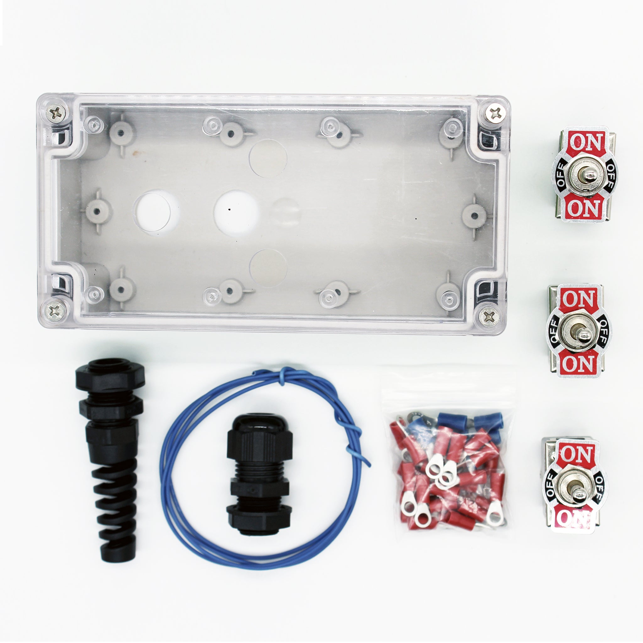 Layout of everything included in the AngelFish Control Box kit