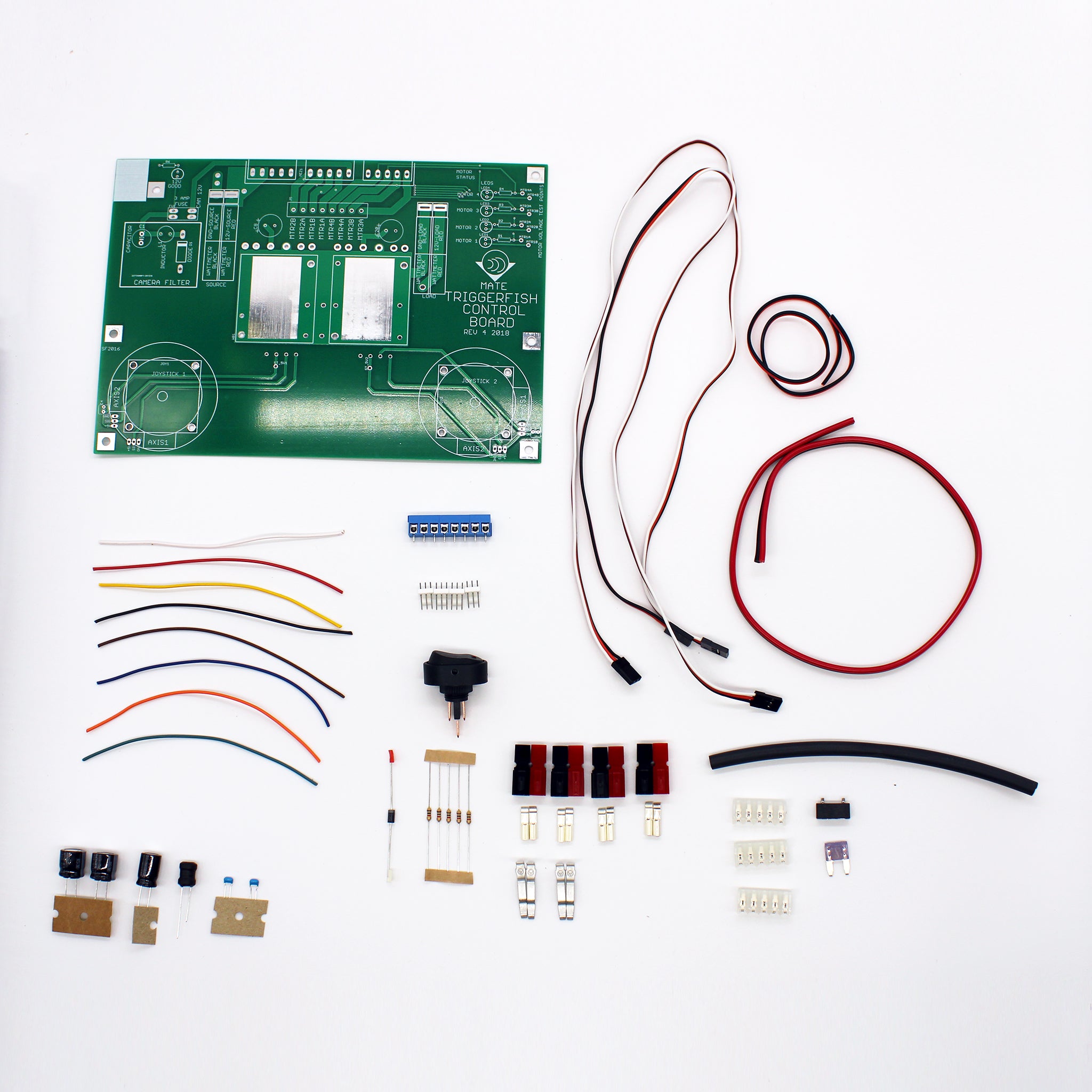 Layout of everything included in the TriggerFish Control Board Replacement Kit