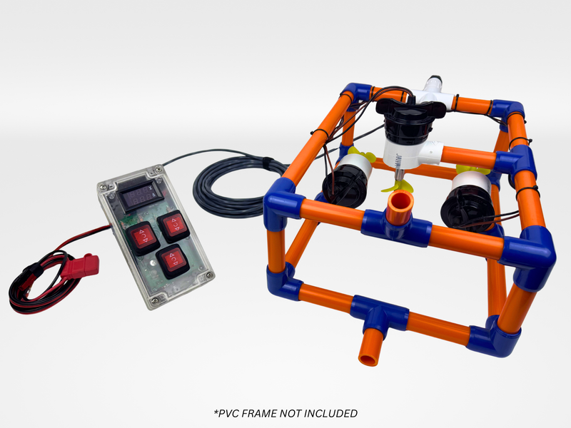 PufferFish ROV with Thrusters and Tether (Rev 7)