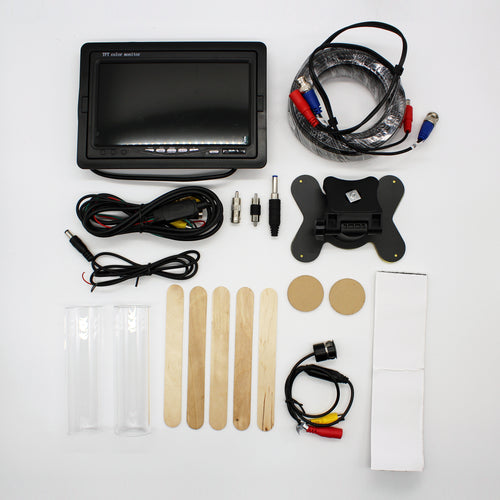 Layout of everything included in the TF/BC Video System - One Camera kit