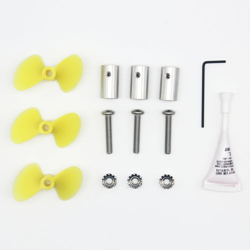 Layout of everything included in the AF/PF Propeller Kit
