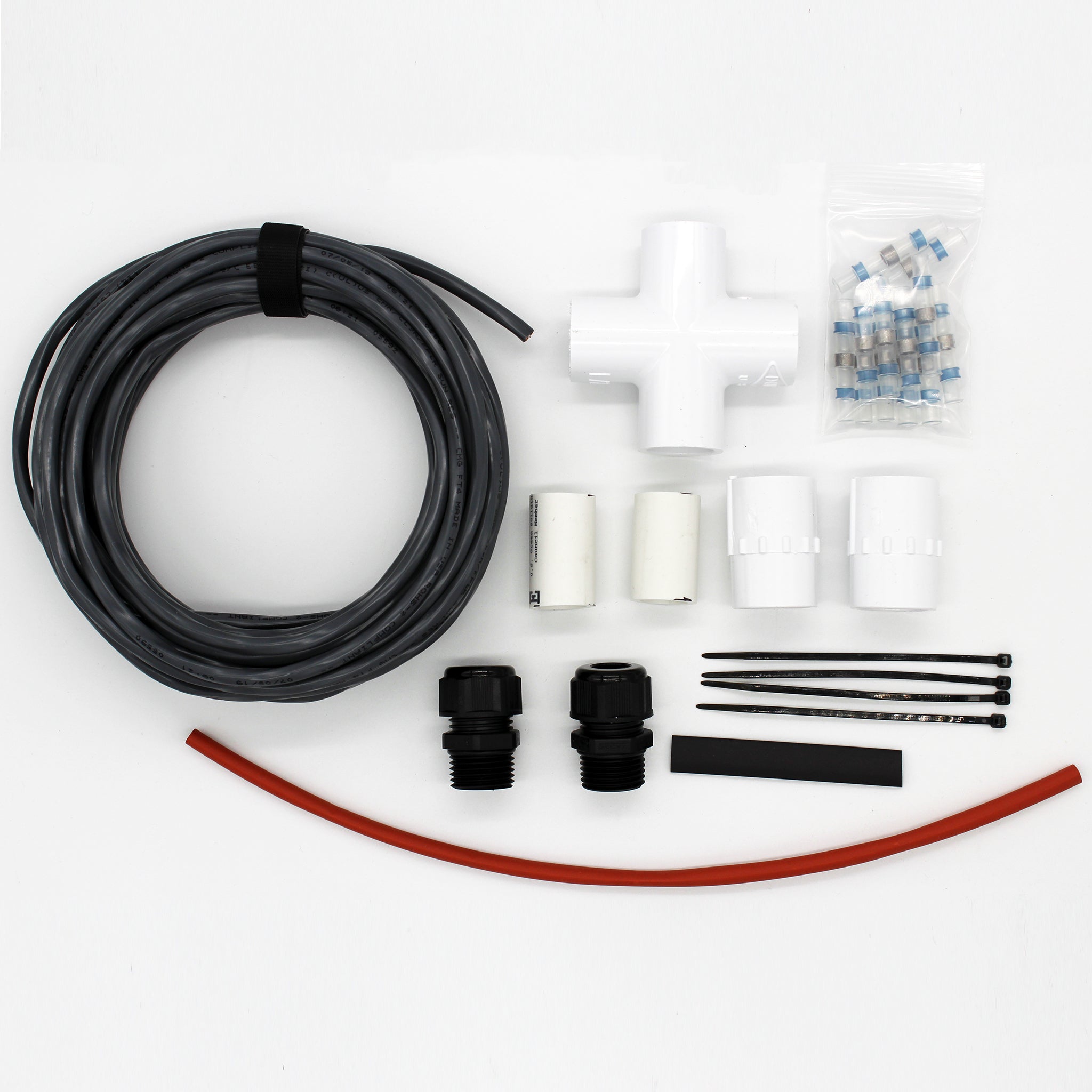 Layout of everything included in the AF/PF Tether Kit