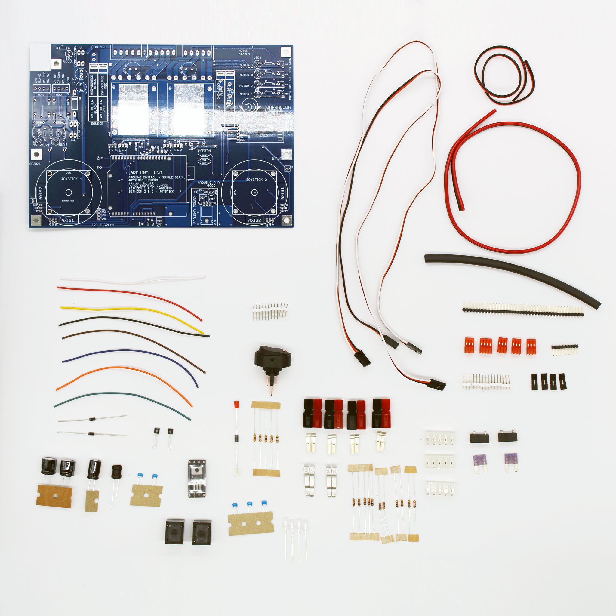 Layout of everything included in the Barracuda Control Board Replacement Kit