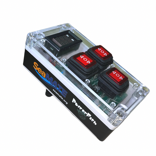 Fully assembled PufferFish control box showing wiring and components