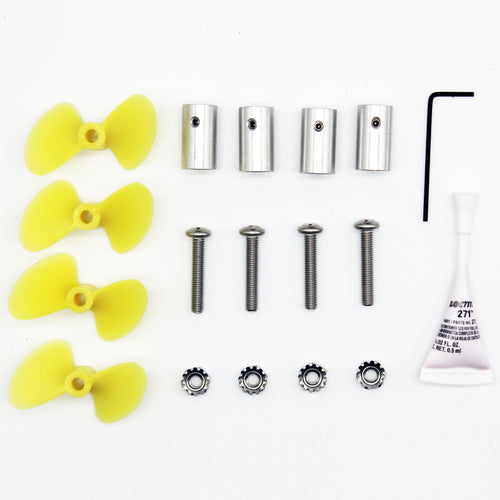 Layout of everything included in the TF/BC Propeller kit