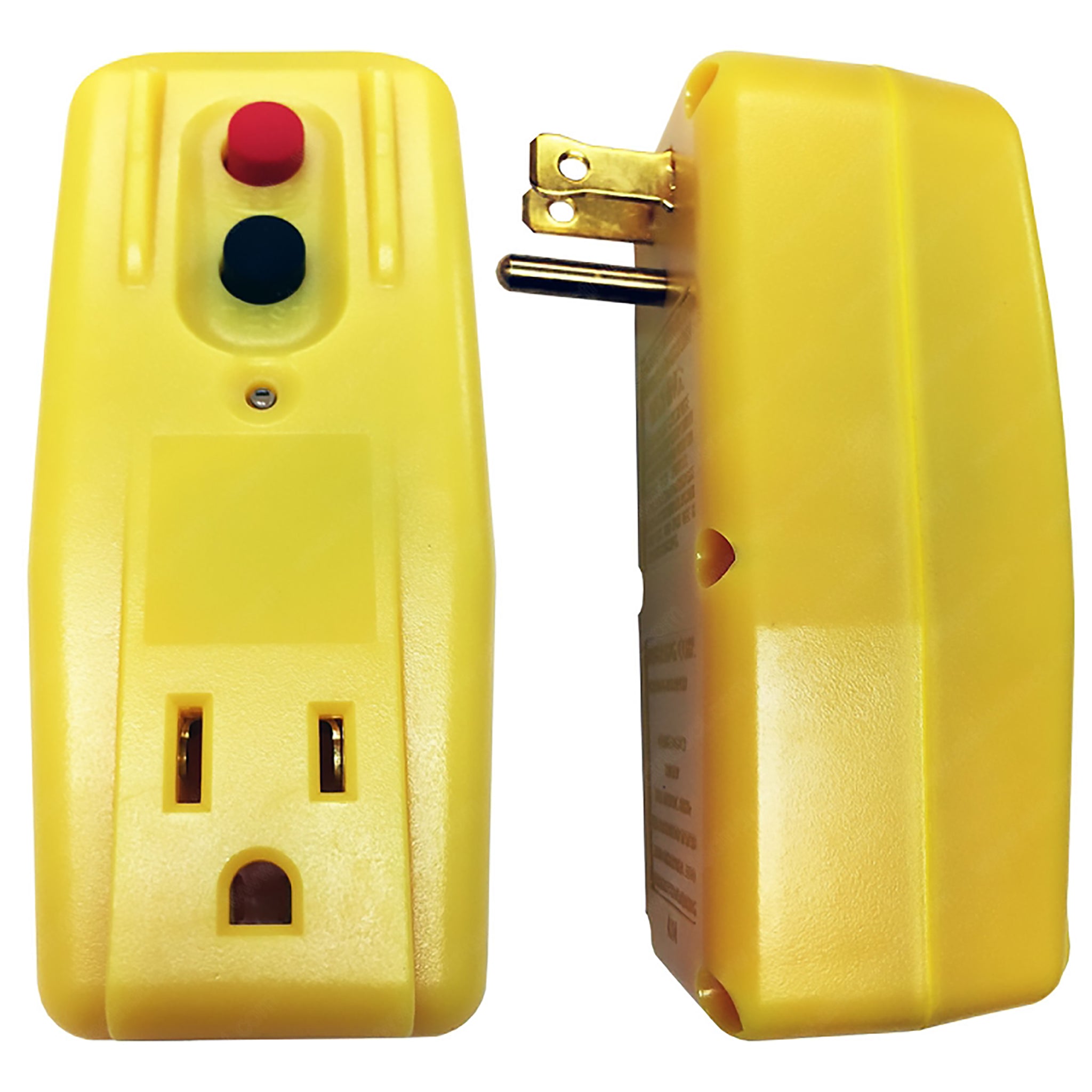 Front and side picture of a GFCI